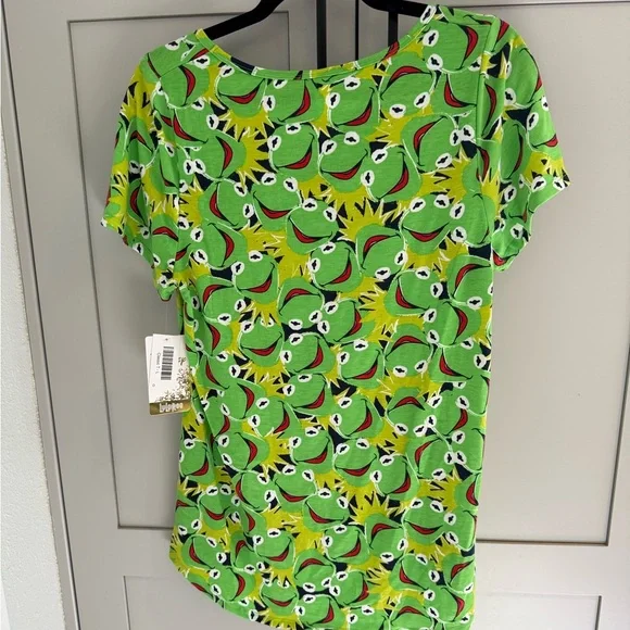 LuLaRoe Disney Classic T (Green Kermit Pattern Short Sleeve Tee) - Picture 2 of 4